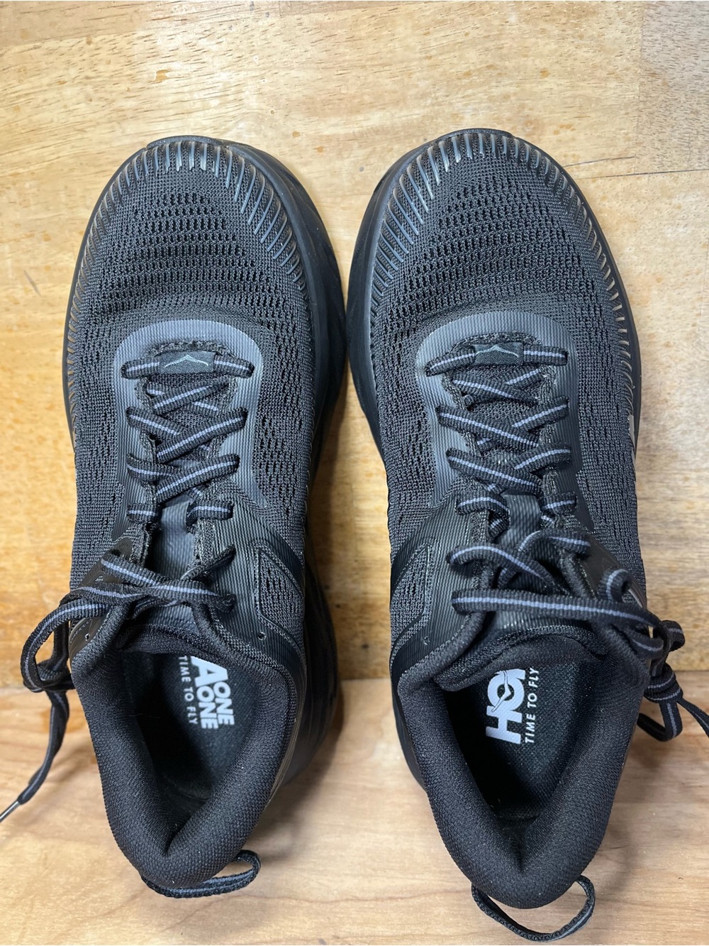 Hoka One One Bondi 7 REFLECTIVE Womens Size 7 Wide Running Shoes Sneakers Black - Picture 7 of 12